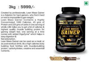 Protech Nutrition 3kg Lean Mass Gainer, Delicious Mango Flavor