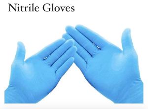 Non-Powdered Blue Nitrile Examination Hand Gloves