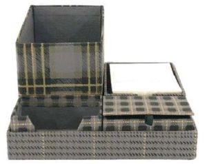 Black Check Pattern Handmade Paper Organizer