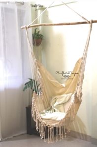 Boho Macrame Hammock Chair with Spreader Bar