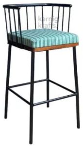 Metal Bar Chair Upholstered Luxe Iron HIGH-BACK Stool