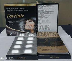 Folhair Biotin Amino Acid Vitamins Minerals Natural Extract Tablets