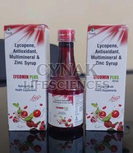 Lycomin Plus Lycopene Anttioxident Multimineral Zinc Syrup