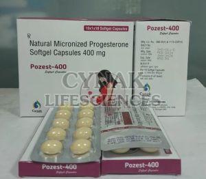 Pozest 400mg Natural Micronised Progesterone Softgel Capsules