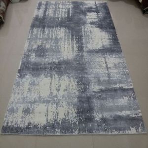 Blue and White Tie Dye Printed Carpet
