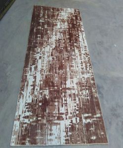 Brown and White Tie Dye Printed Carpet