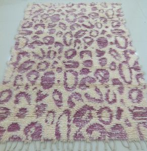 DSH-15-20 Pink and White Semi Worsted New Zealand Wool Rug