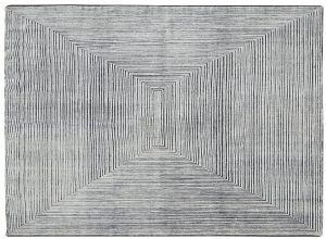 Rectangular Light Grey Hand Knotted Rug