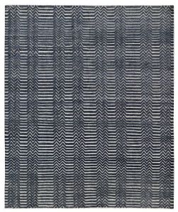 Navy Blue Rectangular Hand Knotted Rug