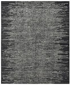 Solid Black Hand Knotted Rug