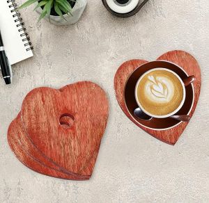 Heart Wooden Coaster