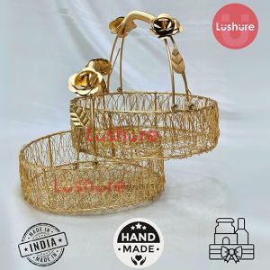 Light Yellow Hanging Hamper Basket