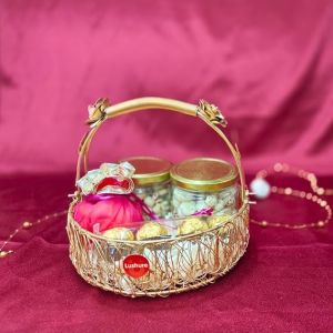 Light Yellow Hanging Hamper Basket