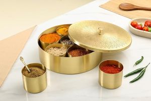 Pure Brass Spice Storage Box