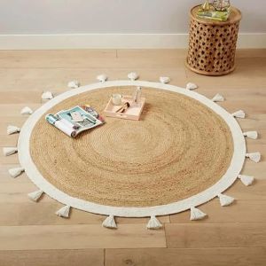 Round Stylish Jute Rug Mat
