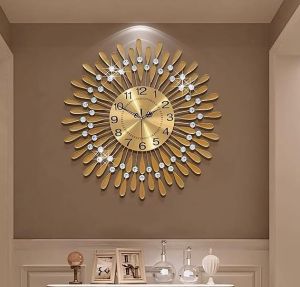 Sunburst Golden Wall Clock