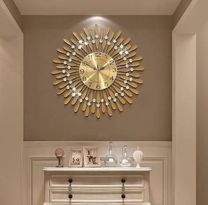 Sunburst Golden Wall Clock