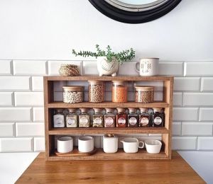 Wooden Farmhouse Spice Rack