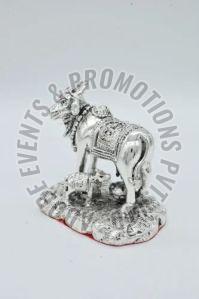 Silver Plated Resin Calf Statue