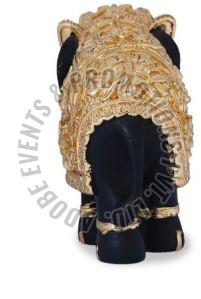 Gold Plated Black Elephant Statue