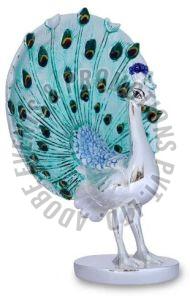 Glossy Finish Resin Peacock Statue