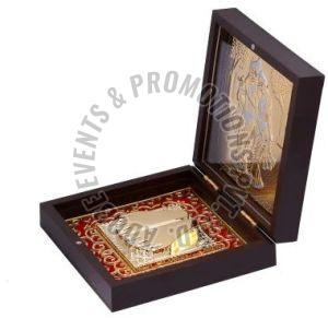 Gold Plated Radha Krishna Charan Paduka