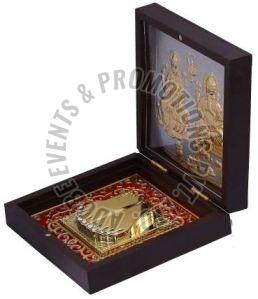 Gold Plated Laxmi Ganesh Charan Paduka