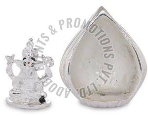 Silver Plated Aluminium Ganesha Statue