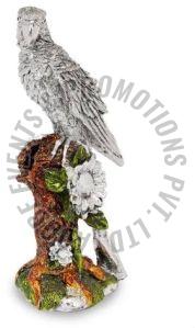 Silver Plated Resin Parrot Statue