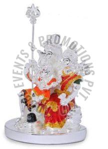 Silver Plated Polyresin Shiv Parivar Statue
