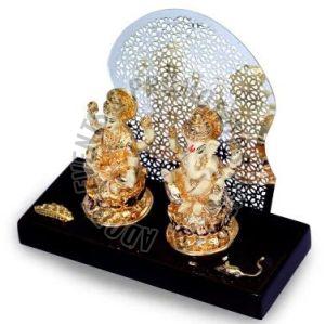 Decorative Golden Resin Laxmi Ganesh Statue