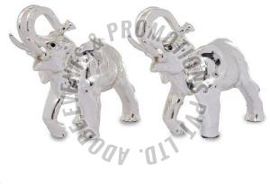 7 Inch Silver Plated Resin Elephant Statue