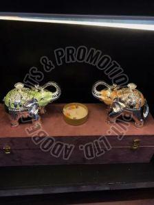 Silver Plated Elephant Shape Serving Bowl