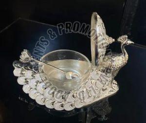 Silver Plated Peacock Sugar Pot