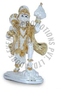 White and Golden Resin Hanuman Ji Statue
