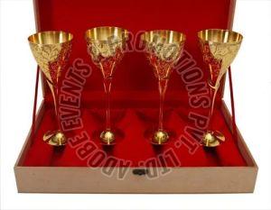 300 ml Golden Brass Wine Glass Set