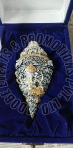 Golden Resin Ganesh Shankh