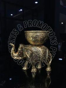Golden Elephant Serving Bowl