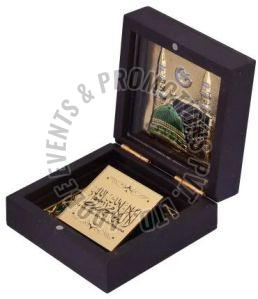 Gold Plated Islamic Mecca Medina Quran Prayer Box