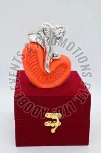4 Inch Silver Plated Ganesh Statue