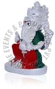 Silver Plated Fiber Ganesha Statue