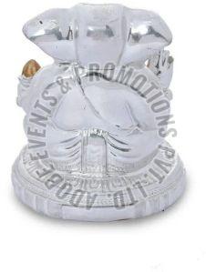 Silver Plated Fiber Modak Ganesha Statue