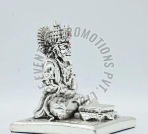 4 Inch Resin Silver Plated Hanuman Statue