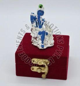 3 Inch Resin Silver Plated Krishna Statue