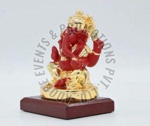 3.5 Inch Gold Plated Resin Ganesh Statue