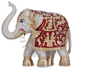 Gold Plated White Elephant Statue