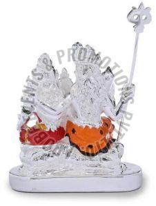 Silver Plated Polyresin Shiv Parivar Statue