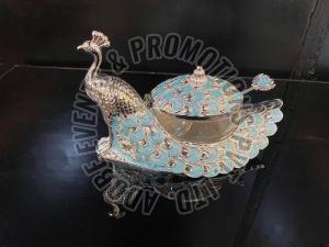 Silver Plated Peacock Sugar Pot