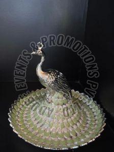 Silver Plated Peacock Platter