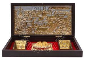 Gold Plated Jai Jinendra Charan Paduka
